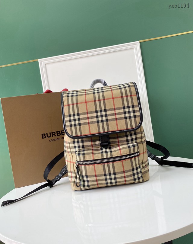 Burberry專門店新款雙肩包 巴寶莉經典格紋男女款後背包 yxb1194