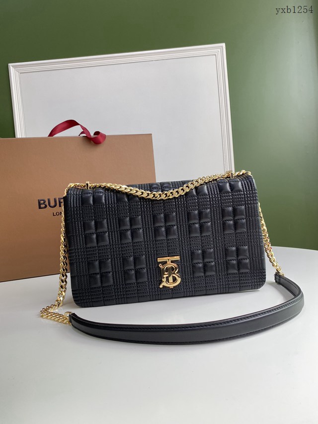 Burberry專門店新款大號羊皮TB蘿拉包 巴寶莉鏈條單肩斜挎女包 yxb1254