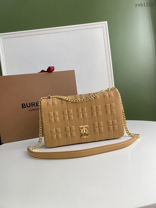 Burberry專門店新款大號羊皮TB蘿拉包 巴寶莉鏈條單肩斜挎女包 yxb1255