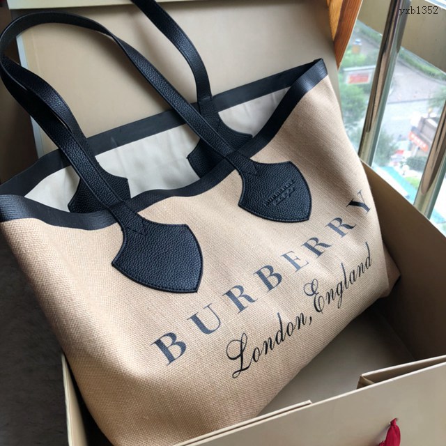 Burberry專門店新款購物袋吉安特包女包 巴寶莉雙面兩用托特包購物袋 yxb1352
