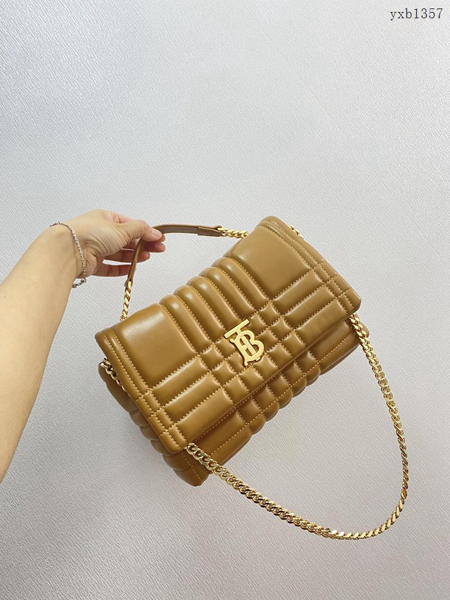 Burberry專門店新款羔羊皮Thomas專屬標識女包 巴寶莉手提單肩斜挎鏈條包 yxb1357