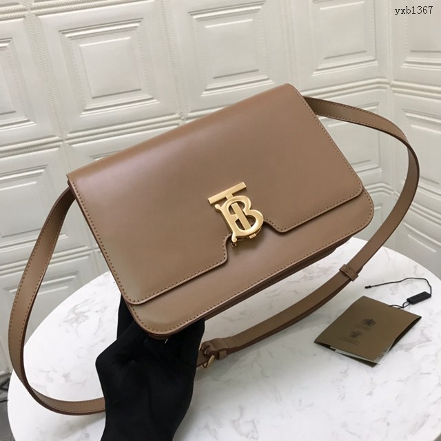 Burberry專門店新款中號TB專屬標識皮革鎖扣包 巴寶莉經典爆款皮革單肩斜背女包 yxb1367