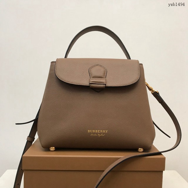 Burberry專門店新款托特包 巴寶莉粒紋皮革手提肩背女包 yxb1494