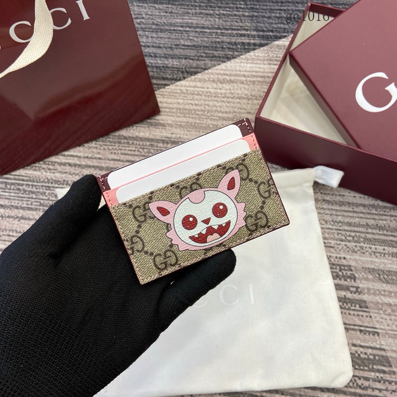 Gucci專櫃經典老花超薄名片夾 古馳Besties卡通女士卡包 855373  gc1016