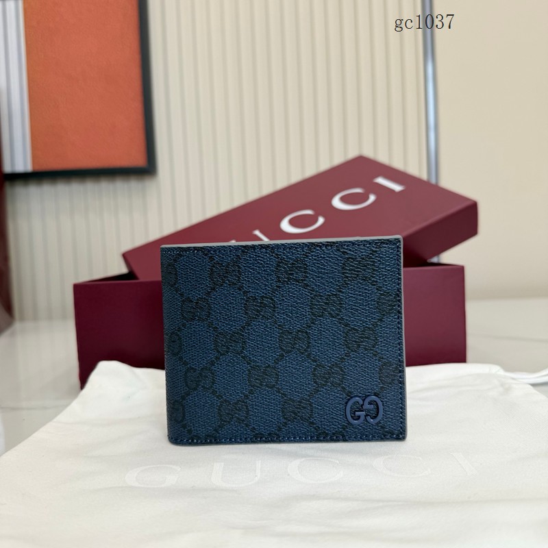 Gucci專櫃2026新款雙折短款錢包 古馳雙G壓花男士錢包錢夾 768243  gc1037