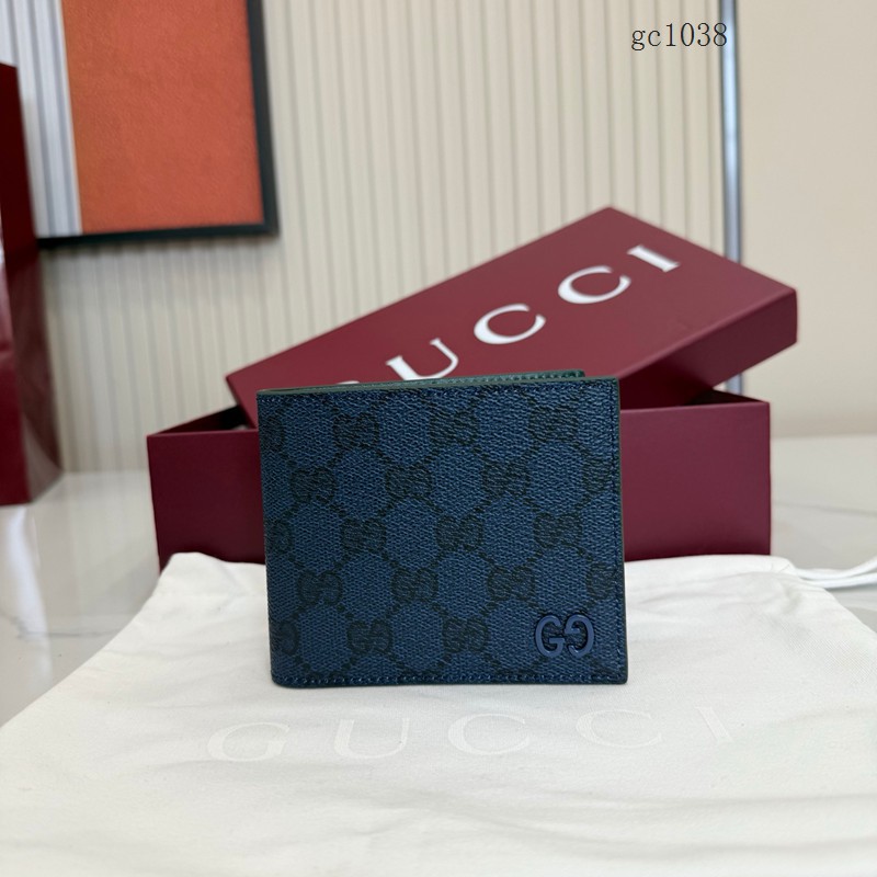 Gucci專櫃2026新款雙折短款錢包 古馳雙G壓花男士錢包錢夾 768243  gc1038