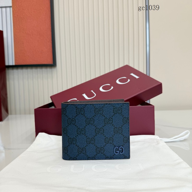Gucci專櫃2026新款雙折短款錢包 古馳雙G壓花男士錢包錢夾 768243  gc1039
