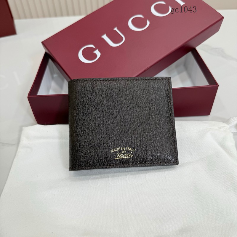 Gucci專櫃2026新款全皮對折錢包 古馳Lira系列男士短款錢夾 867314  gc1043