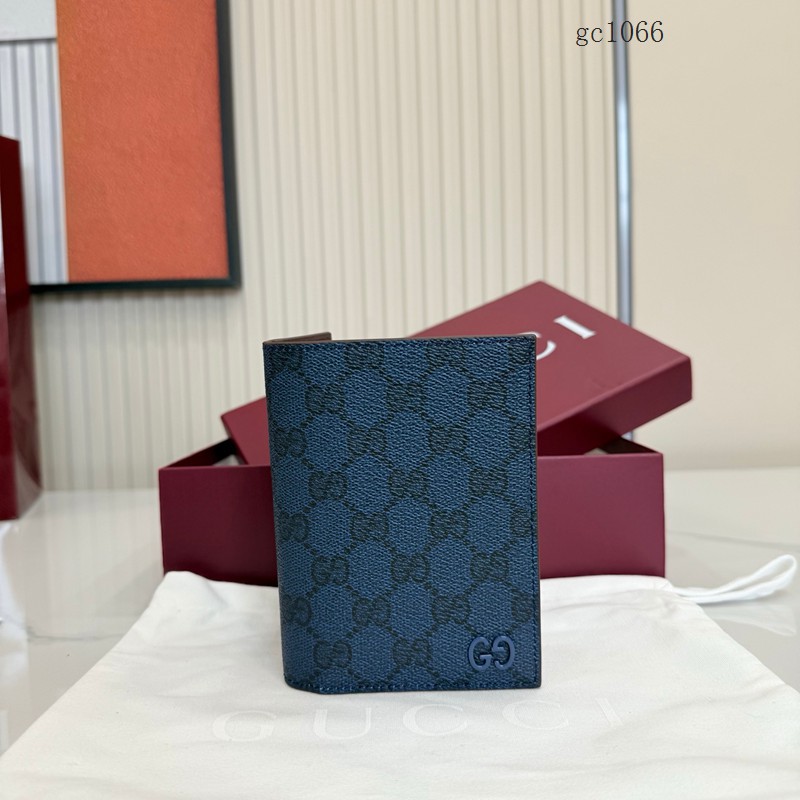 Gucci專櫃經典印花男士雙折錢夾 古馳陶瓷質感GG對折護照夾錢包 795229  gc1066