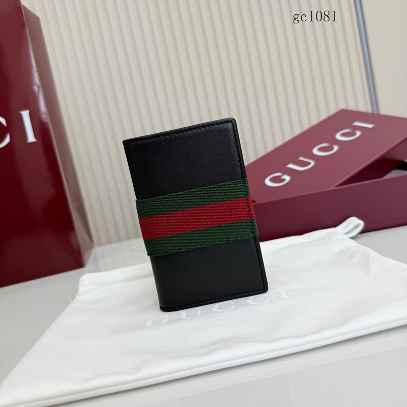 Gucci專櫃2026新款雙G印花對折錢夾 古馳經典織帶雙折男士錢包護照夾 867346  gc1081