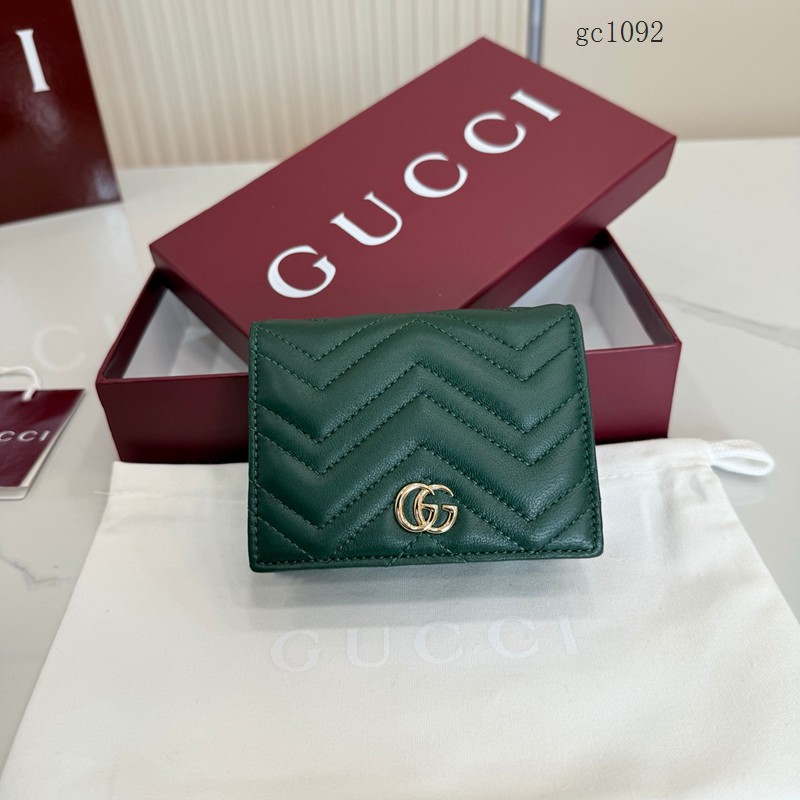 Gucci專櫃2026新款按扣對折拉鏈錢包 古馳Marmont系列翻蓋女士錢夾卡包 466492  gc1092