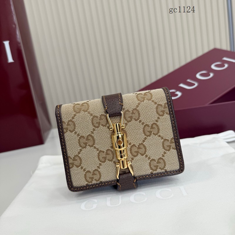 Gucci專櫃2026新款鎖扣男女錢夾 古馳Jackie1961系列短款錢包 867166  gc1124