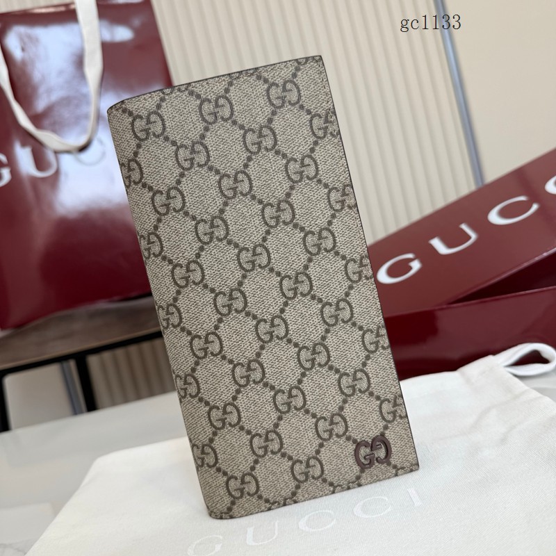 Gucci專櫃2026新款雙G陶瓷對折錢包 古馳男士全皮長款錢夾 856563  gc1133