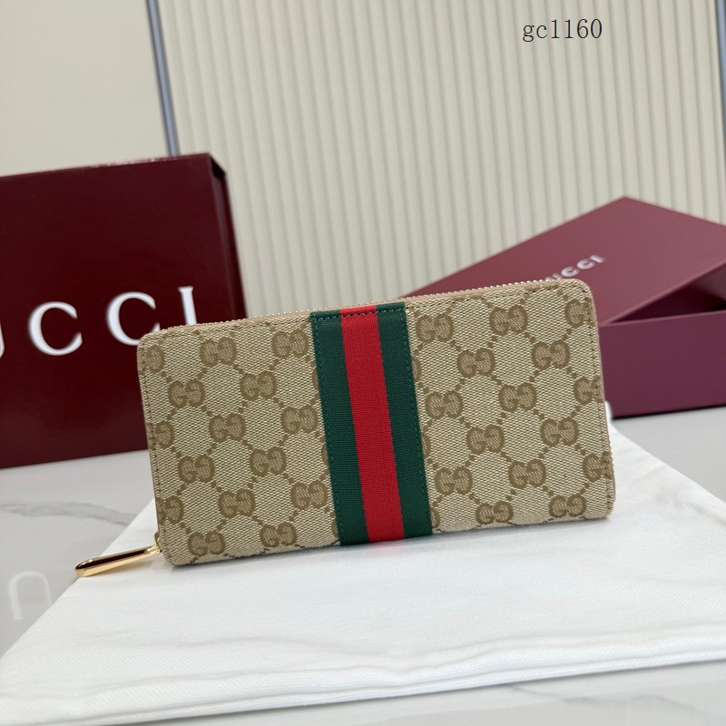 Gucci專櫃2026新款男女織帶全拉鏈零錢包 古馳長款拉鏈錢包 867284  gc1160