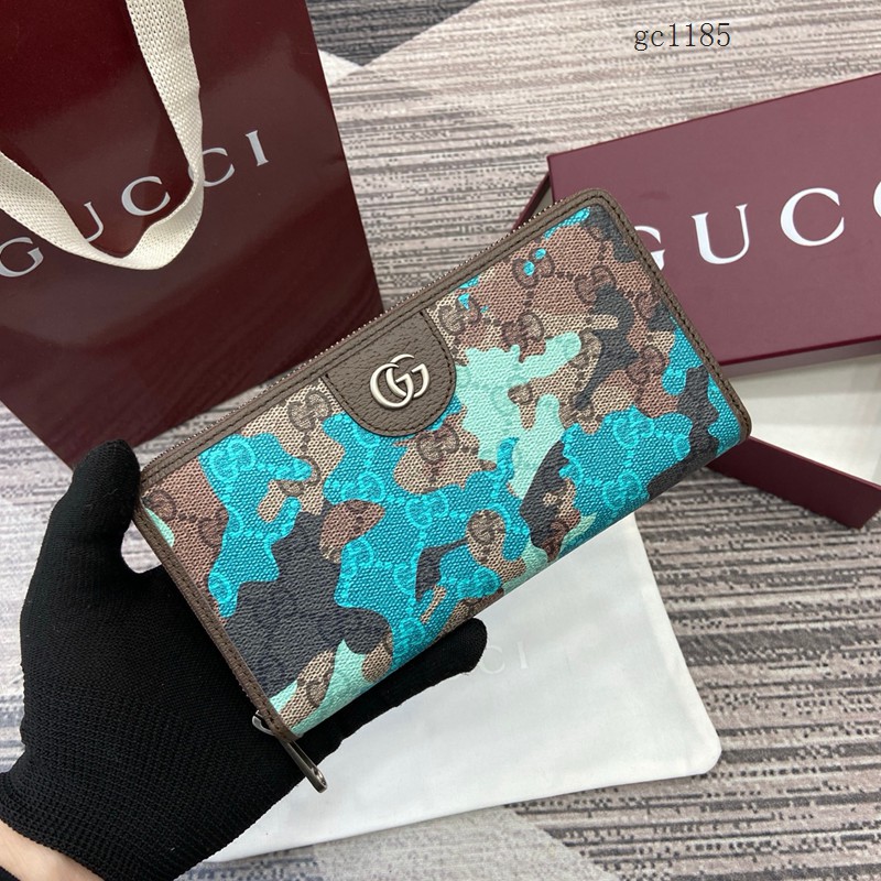 Gucci專櫃2026新款男女大理石紋錢包 古馳迷彩系列拉鏈零錢包 834694  gc1185
