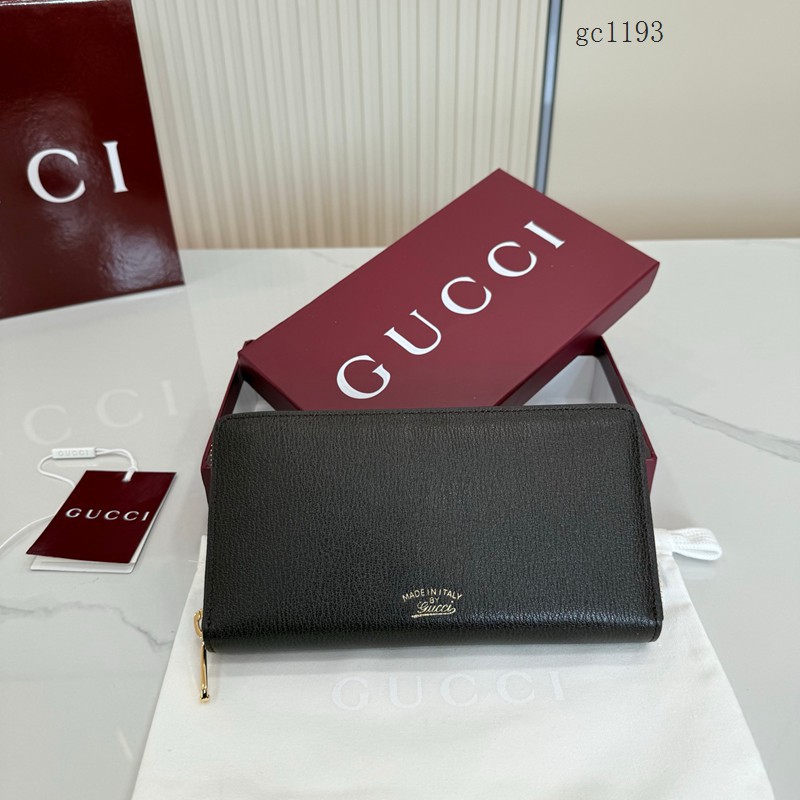Gucci專櫃2026新款全皮燙金拉鏈零錢包 古馳Lira系列男士長款拉鏈錢包 867318  gc1193