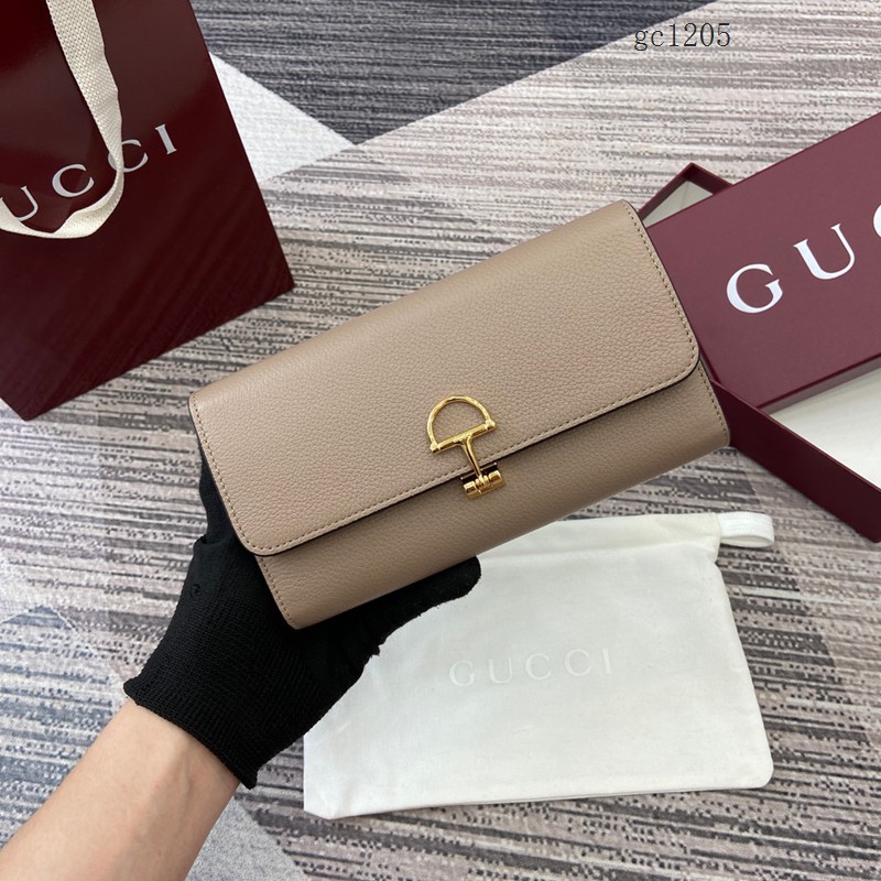 Gucci專櫃大號半馬銜扣長款錢包 古馳Softbit系列女士全皮翻蓋長款錢夾 828147  gc1205