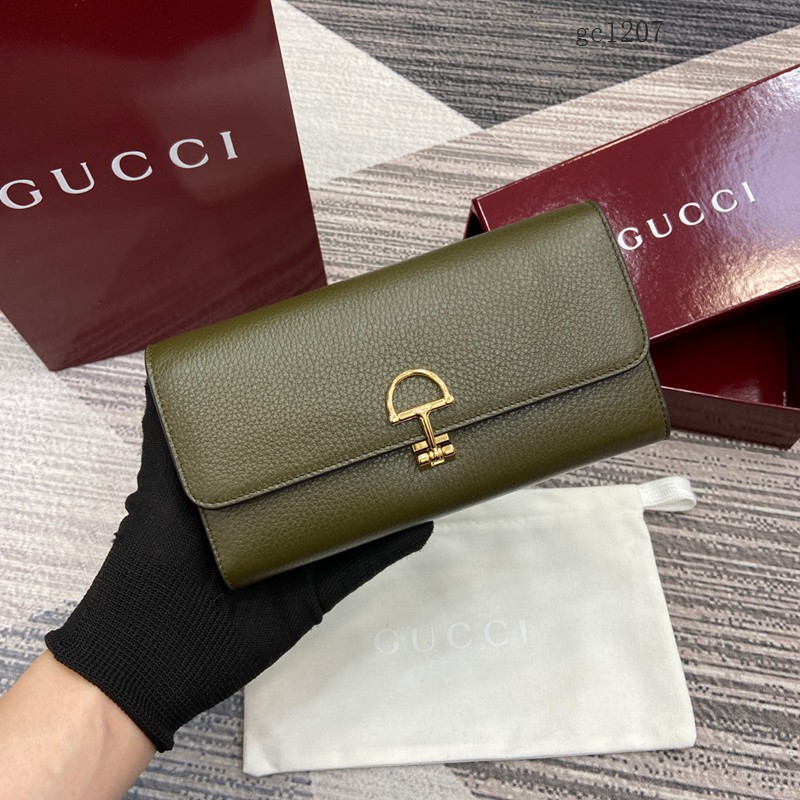 Gucci專櫃大號半馬銜扣長款錢包 古馳Softbit系列女士全皮翻蓋長款錢夾 828147  gc1207