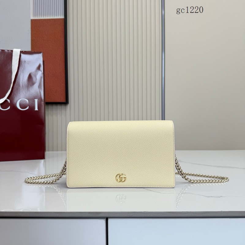 Gucci專櫃2026新款女士全皮單肩斜挎包 古馳Marmont系列翻蓋鏈條包單肩包 497985  gc1220