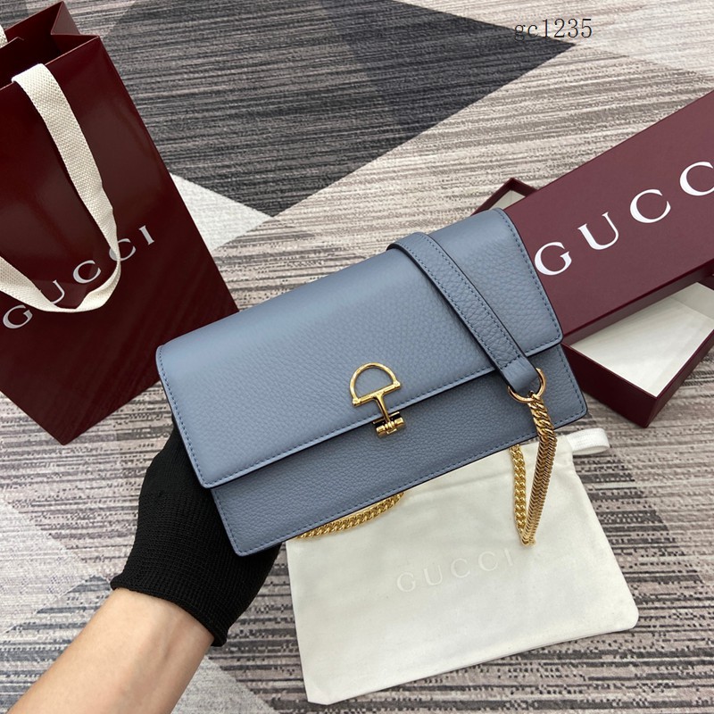Gucci專櫃大號半馬銜扣翻蓋單肩斜挎包 古馳Softbit系列肩背包鏈條包 837373  gc1235