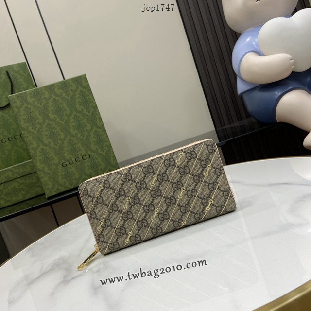 gucci專櫃新款錢包錢夾 古馳馬銜扣印花長夾錢包 jcp1747