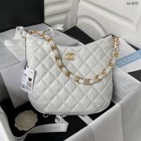Chanel專櫃新款22K大號hobo羊皮腋下包 AS3632 香奈兒粗鏈條肩背女包 djc4892