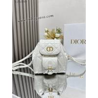 Dior专柜新款迪奥顶级原单Caro双肩背包白色羊皮革超大藤格 djfk1069