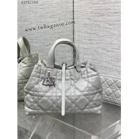 Dior专柜新款迪奥顶级原单中号Toujours系列云雾灰小牛皮手提包 djfk1104