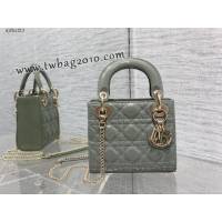 Dior专柜新款Lady女包迪奥顶级原单三格岩石灰Classic Lady戴妃包 djfk1213