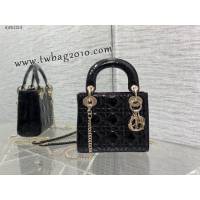 Dior专柜新款Lady女包迪奥顶级原单三格黑色Classic Lady戴妃包 djfk1214