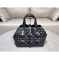 Dior专柜新款迪奥中号Toujours手袋牛皮超大藤格纹休闲女包 djfk1240
