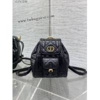 Dior专柜新款迪奥高仿原单黑色Caro秋冬系列小号双肩包 djfk1249