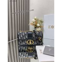 Dior专柜新款迪奥高仿原单蒙田30老花链条款肩背斜挎包 djfk1269