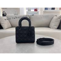 Dior专柜新款迪奥高仿原单Lady21cm四格磨砂徽章手提包 djfk1313