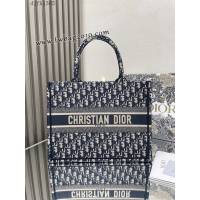Dior专柜新款TOTE包迪奥高仿原单经典经典老花蓝中号购物袋手提托特包 djfk1365