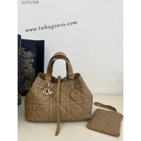 Dior专柜新款迪奥高仿原单中号焦糖棕Toujours系列大菱格休闲女包 djfk1438