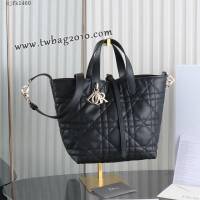 Dior专柜新款迪奥高仿原单原厂级Toujours竖版系列中号黑色M2835菜篮子 djfk1460