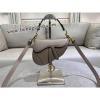 Dior专柜经典马鞍包迪奥高仿原单灰褐色小号马鞍包腋下肩背包 djfk1634
