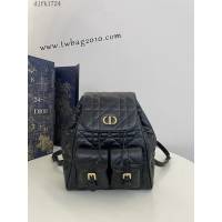 Dior专柜新款迪奥高仿原单黑色中号Caro秋冬系列双肩包 djfk1724