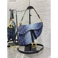 Dior专柜新款迪奥高仿原单Saddle马鞍丹宁系列小号马鞍包 djfk1736