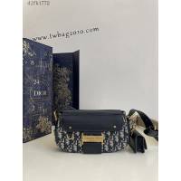 Dior专柜春夏新款迪奥高仿原单蓝布New street chic系列马鞍包 djfk1772