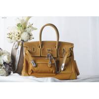 Hermes包包 愛馬仕新款Birkin包 帆布拼接滑皮Swift Cargo布包 男女同款通用  am2104