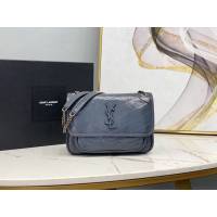 YSL专柜款女包 聖羅蘭經典款油蠟抓皺牛皮小號郵差包 YSL肩背斜挎包 533037  jjh1095