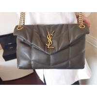 YSL专柜款女包 聖羅蘭經典款LOULOU PUFFER絎縫漆皮小號郵差包 YSL肩背斜挎包 577476  jjh1140