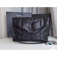 YSL专柜款女包 聖羅蘭經典款LOULOU PUFFER絎縫小羊皮包 YSL肩背斜挎包 577475  jjh1157