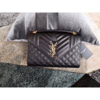 YSL专柜款女包 聖羅蘭經典款原廠皮ENVELOPE粒面壓花絎縫紋中號信封包 487206  jjh1166
