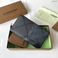 Burberry專門店新款London格紋拉鏈收納袋 巴寶莉男士拉鏈長錢包 yxb1115