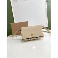 Burberry專門店新款粒紋皮革典藏Vintage復古格紋女包 巴寶莉單肩斜挎小包 yxb1241