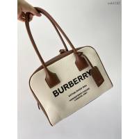 Burberry專門店新款女士帆布手提包 巴寶莉時裝秀款保齡球包Cube立方包 yxb1242