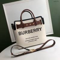 Burberry專門店新款大號The Belt貝爾特包 巴寶莉白色棉質帆布手提肩背女包 yxb1271